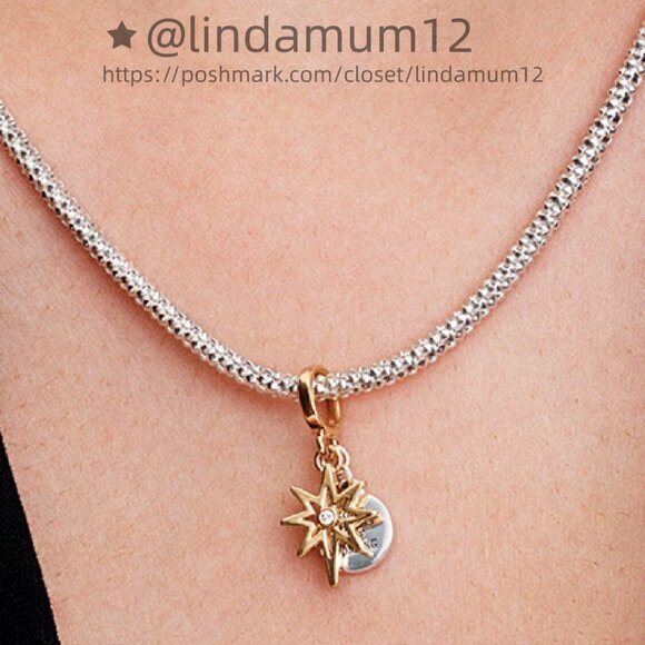 Pandora Engravable North Star Lab-grown Diamond Dangle Charm - Picture 5 of 7